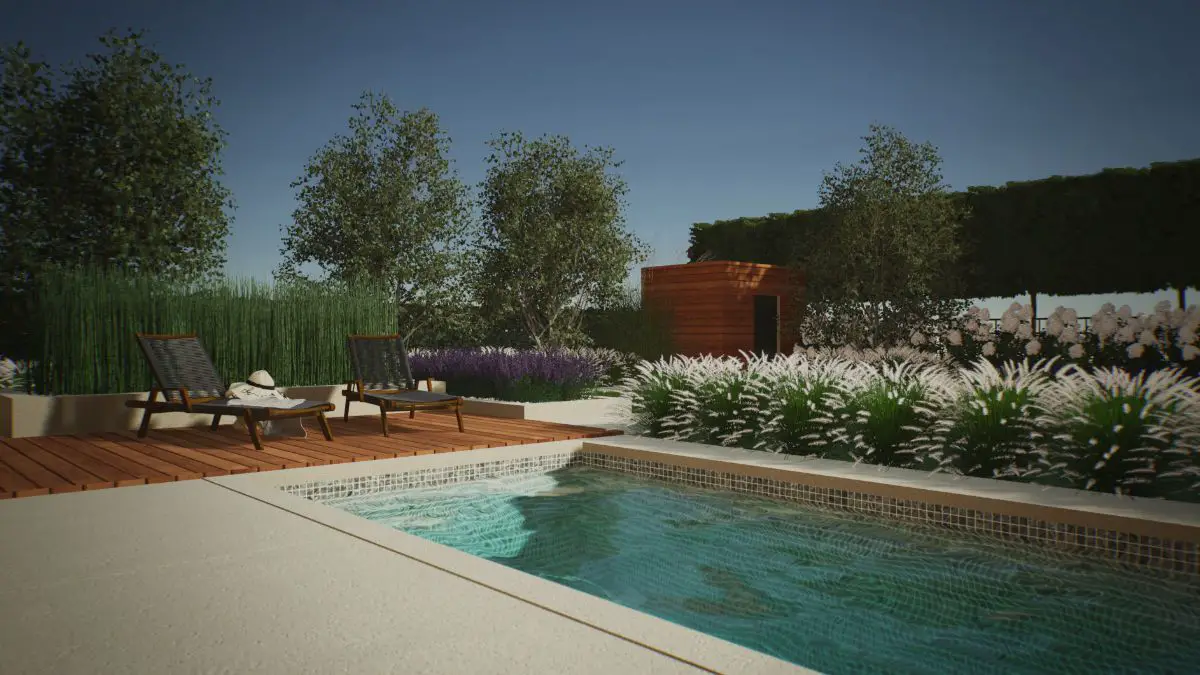 nowoczesny ogrod basen